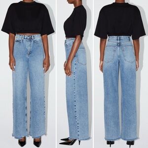 NWT KHY Classic High Rise Wide Leg Light Wash Denim Jeans